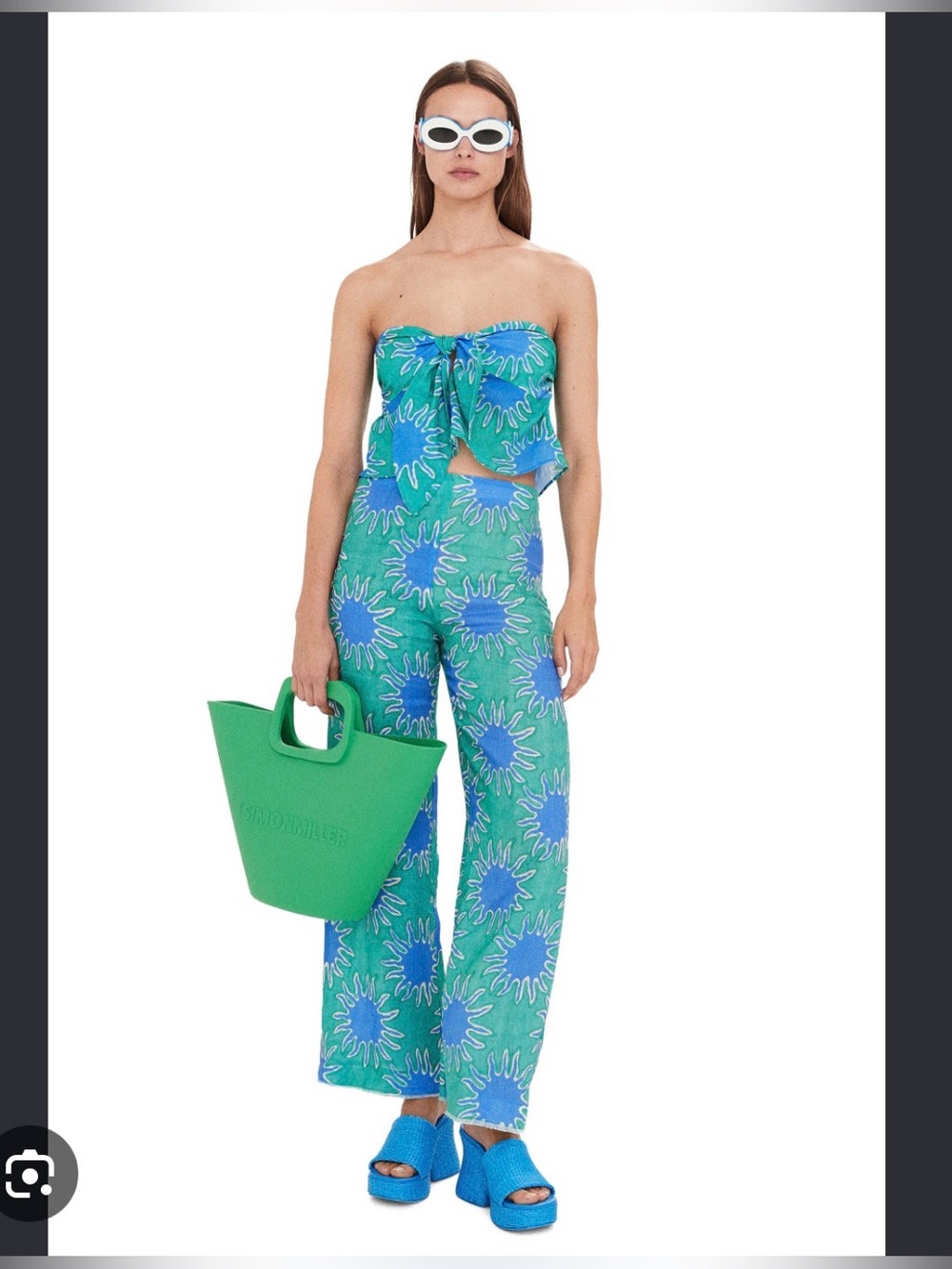 Simon Miller Linen Pant with Blue Starburst Print